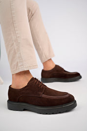 Muggo SAMUEL Guaranteed Casual Classic Genuine Leather Casual Comfortable Orthopedic Thick Sole Men Shoes-  Suede