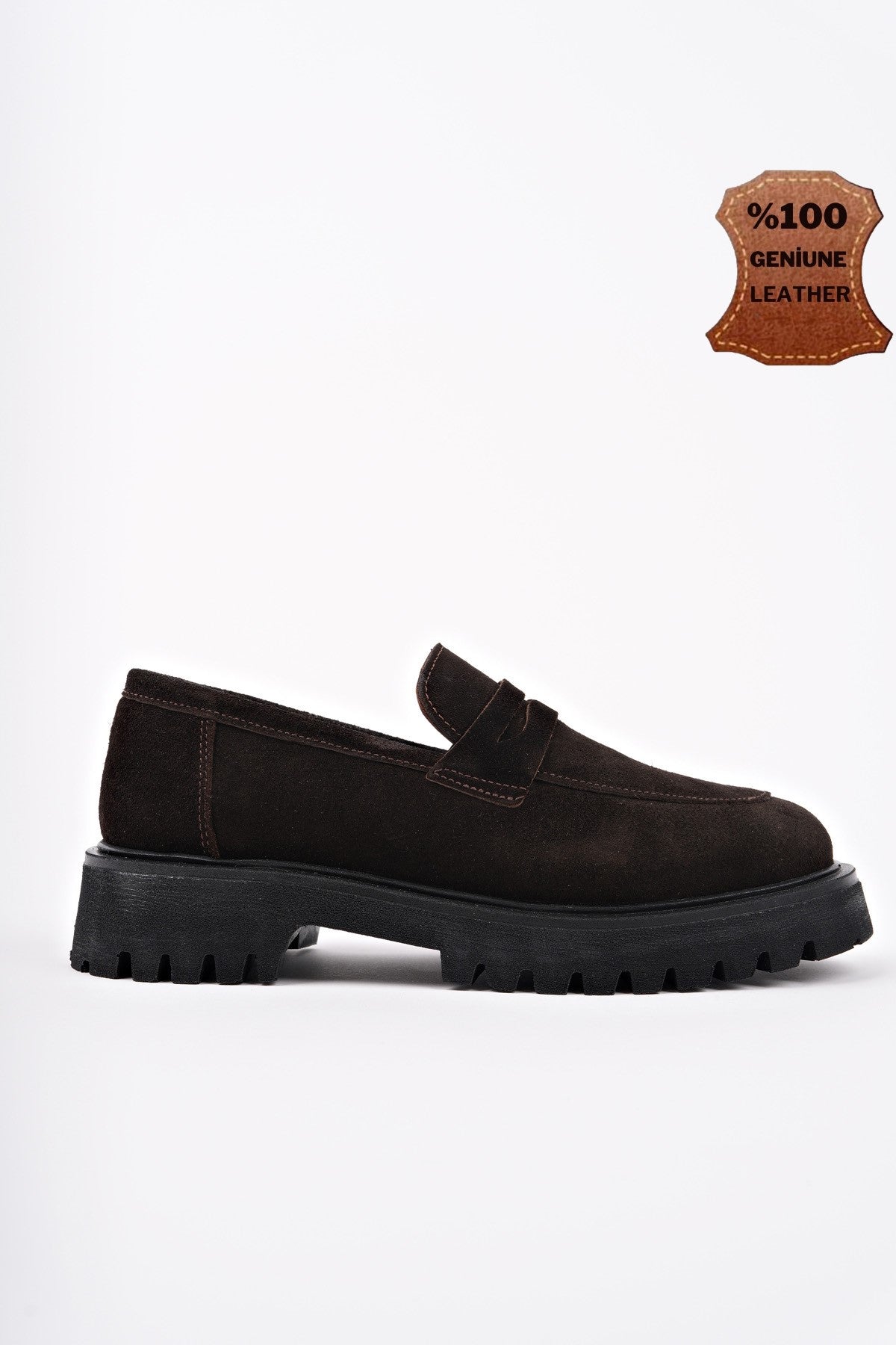 Muggo PARADISE Genuine Leather Thick Sole Casual Moccasin Women Loafer Shoes- Suede