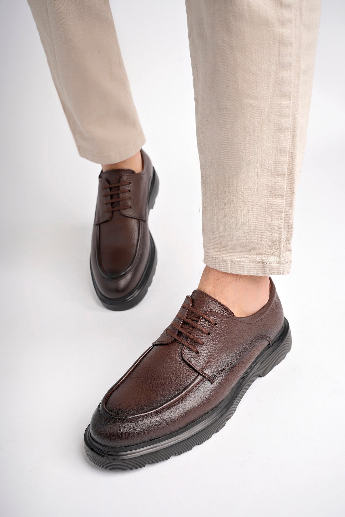 Muggo SAMUEL Guaranteed Casual Classic Genuine Leather Casual Comfortable Orthopedic Thick Sole Men Shoes