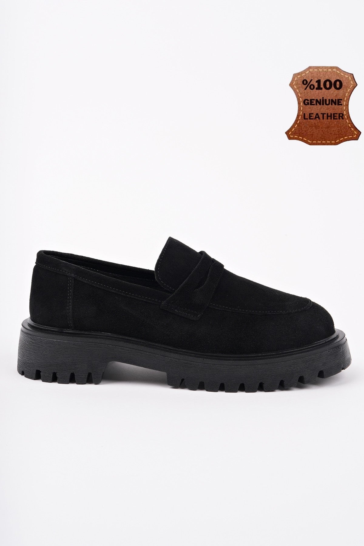 Muggo PARADISE Genuine Leather Thick Sole Casual Moccasin Women Loafer Shoes- Suede