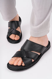 Muggo Eco Guaranteed Men Casual Genuine Leather Comfortable Soft Sole Orthopedic Slippers