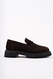 Muggo PARADISE Genuine Leather Thick Sole Casual Moccasin Women Loafer Shoes- Suede