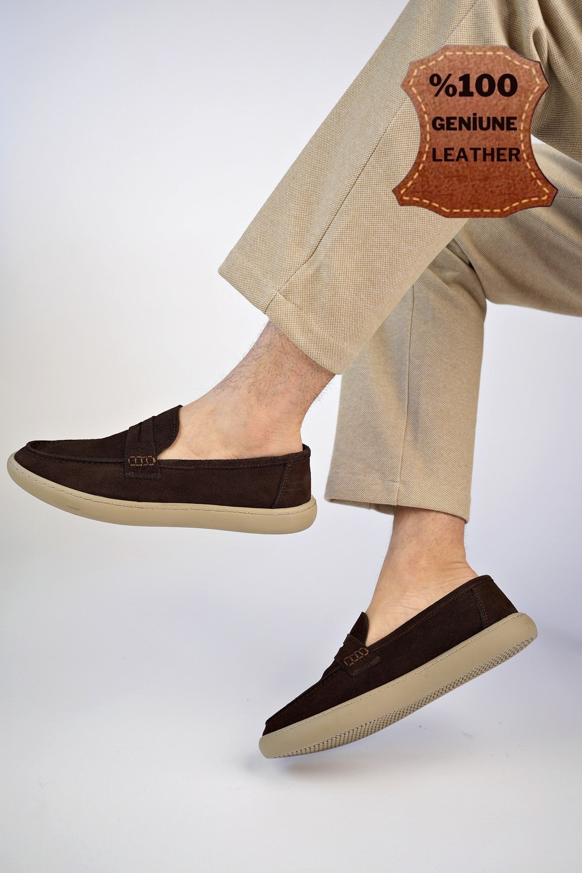 Muggo DENZEL Guaranteed Casual Classic Genuine Leather Casual  Comfortable Orthopedic Laceless Men Shoes