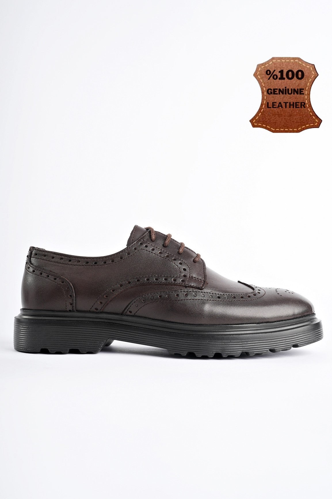 Muggo ANDRE Guaranteed Classic Genuine Leather Laced Orthopedic Men Casual Shoes