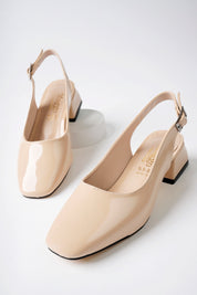 Muggo LOIS Guaranteed Backless Square-Toed Women Short Heeled Shoes