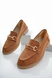 Muggo SUSSIE Guaranteed Metal Buckled Women Loafer Casual Shoes