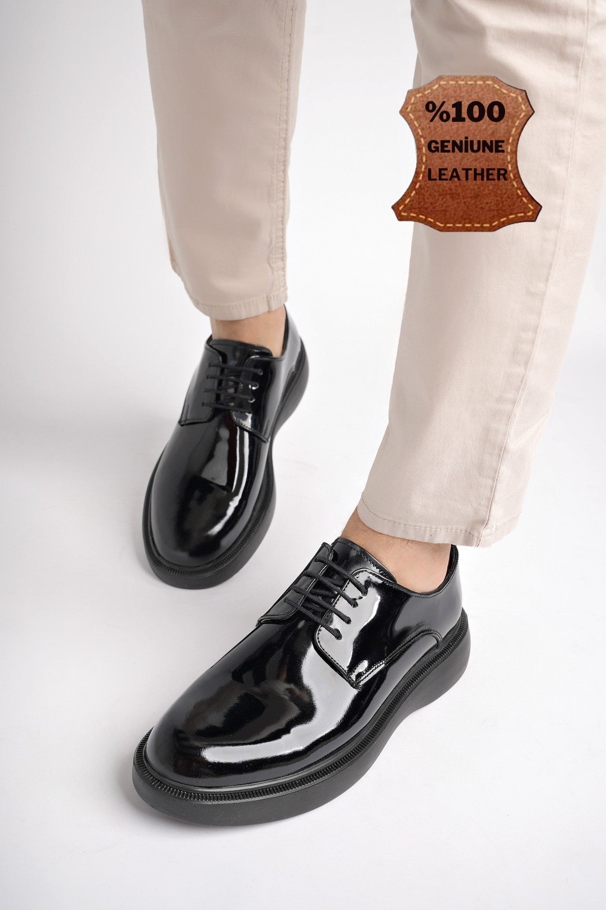 Muggo SMITH Guaranteed Casual Classic Genuine Leather Casual  Comfortable Orthopedic Thick Sole Men Shoes