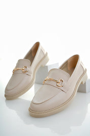 Muggo SUSSIE Guaranteed Metal Buckled Women Loafer Casual Shoes