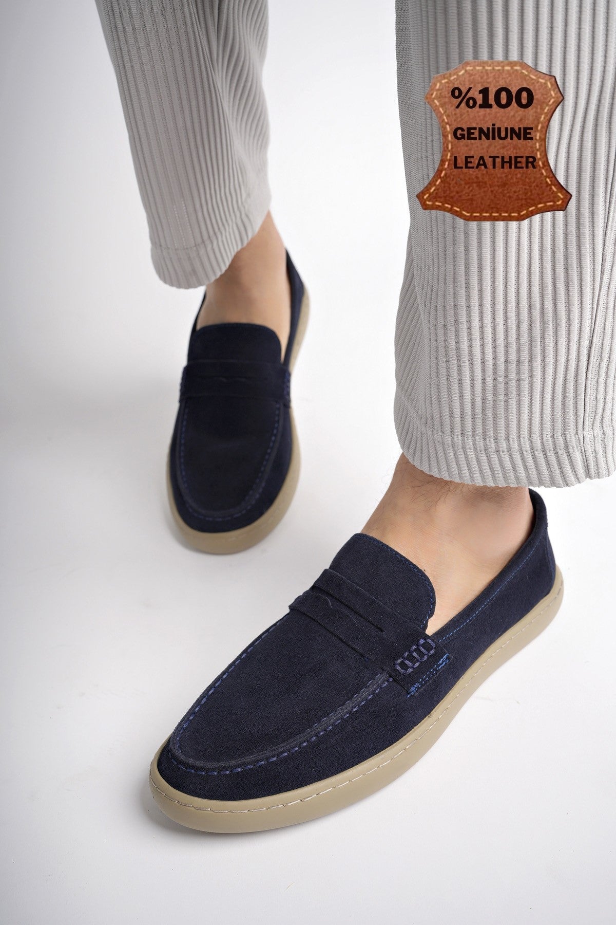 Muggo DENZEL Guaranteed Casual Classic Genuine Leather Casual  Comfortable Orthopedic Laceless Men Shoes