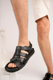 Muggo Charles Guaranteed Men Casual Genuine Leather Comfortable Soft Sole Orthopedic Sandal