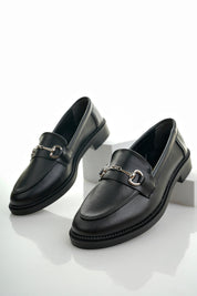 Muggo SUSSIE Guaranteed Metal Buckled Women Loafer Casual Shoes