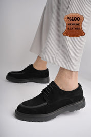 Muggo SAMUEL Guaranteed Casual Classic Genuine Leather Casual Comfortable Orthopedic Thick Sole Men Shoes-  Suede