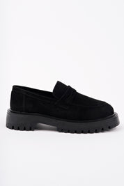 Muggo PARADISE Genuine Leather Thick Sole Casual Moccasin Women Loafer Shoes- Suede
