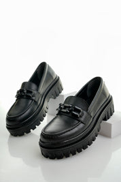 Muggo SAMANTHA Guaranteed Women Loafer Thick Sole Buckled Casual Moccasin Shoes