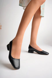 Muggo LILITH Guaranteed Square-Toed Short Heeled Women Casual Shoes
