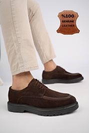 Muggo SAMUEL Guaranteed Casual Classic Genuine Leather Casual Comfortable Orthopedic Thick Sole Men Shoes-  Suede