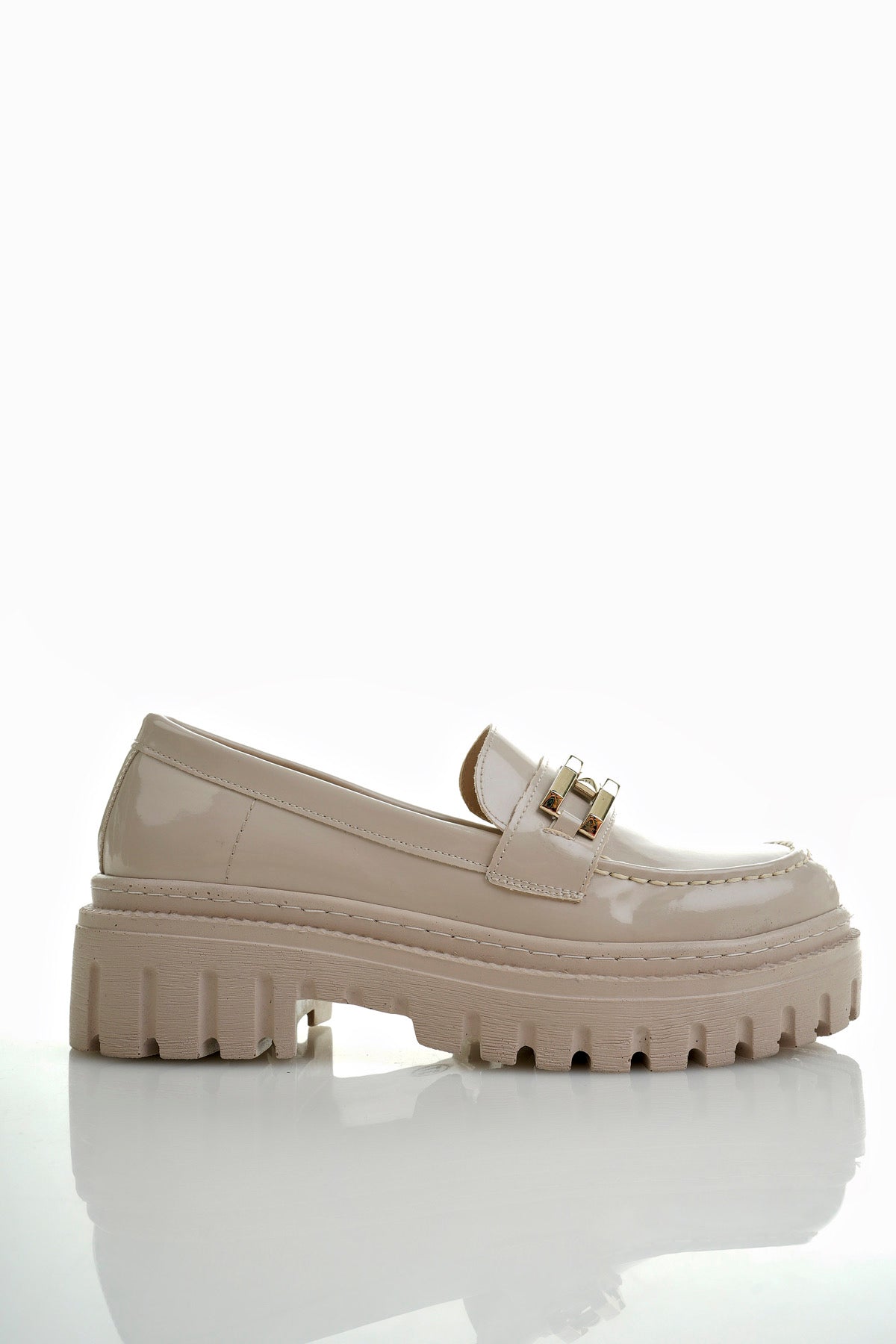 Muggo SAMANTHA Guaranteed Women Loafer Thick Sole Buckled Casual Moccasin Shoes