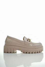 Muggo SAMANTHA Guaranteed Women Loafer Thick Sole Buckled Casual Moccasin Shoes