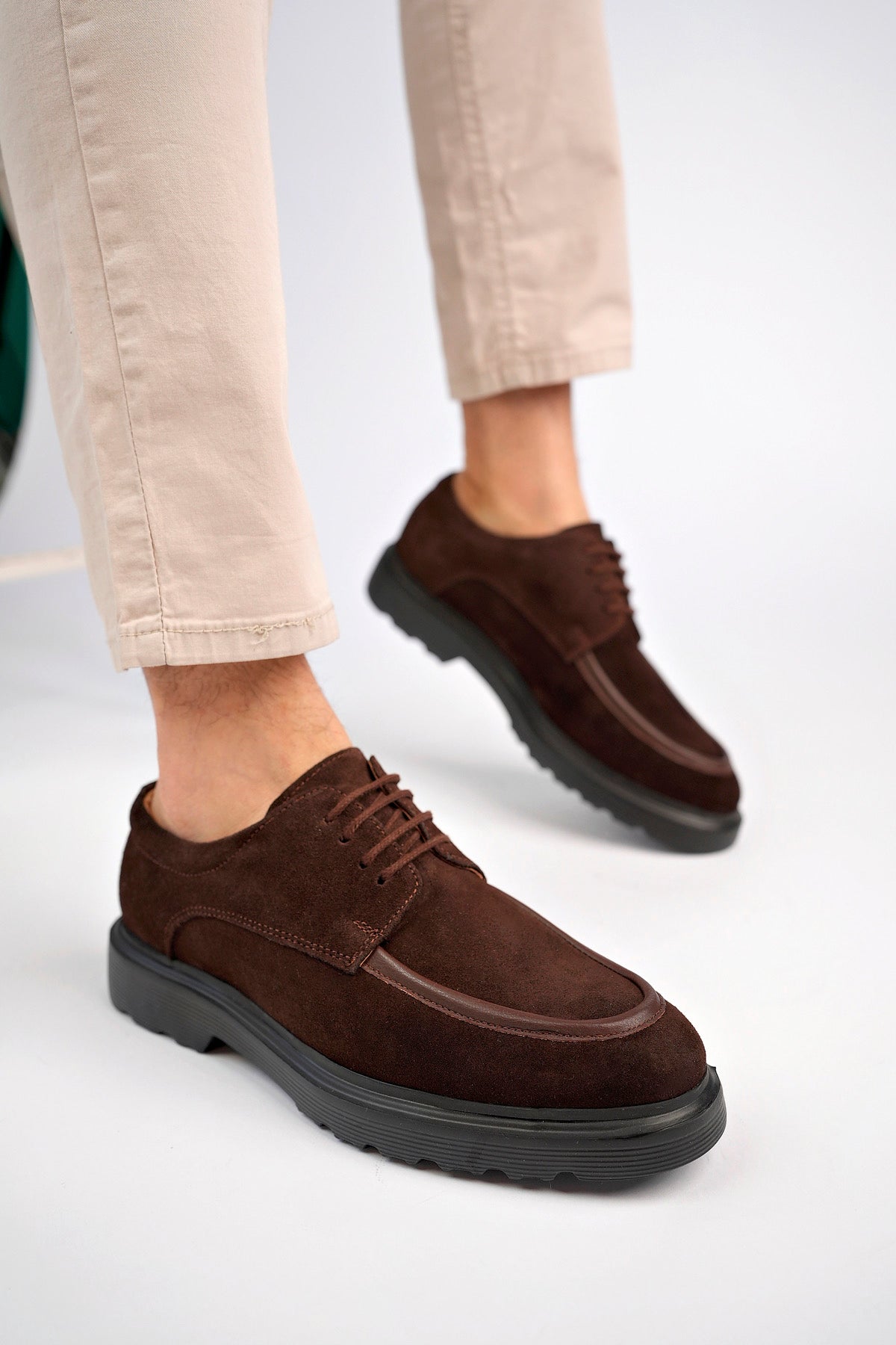 Muggo SAMUEL Guaranteed Casual Classic Genuine Leather Casual Comfortable Orthopedic Thick Sole Men Shoes-  Suede