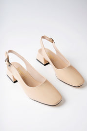 Muggo LOIS Guaranteed Backless Square-Toed Women Short Heeled Shoes