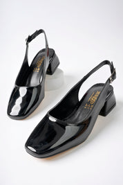Muggo LOIS Guaranteed Backless Square-Toed Women Short Heeled Shoes