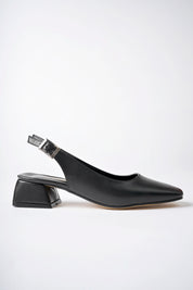 Muggo LOIS Guaranteed Backless Square-Toed Women Short Heeled Shoes