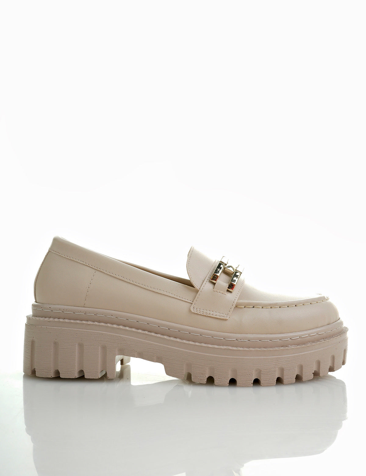 Muggo SAMANTHA Guaranteed Women Loafer Thick Sole Buckled Casual Moccasin Shoes