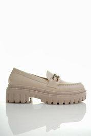 Muggo SAMANTHA Guaranteed Women Loafer Thick Sole Buckled Casual Moccasin Shoes