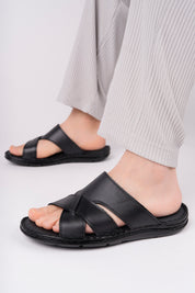 Muggo Eco Guaranteed Men Casual Genuine Leather Comfortable Soft Sole Orthopedic Slippers