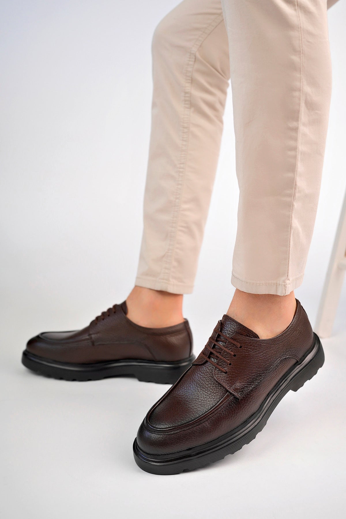 Muggo SAMUEL Guaranteed Casual Classic Genuine Leather Casual Comfortable Orthopedic Thick Sole Men Shoes