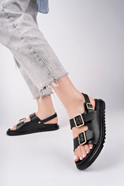 Muggo MEGGIE Double-Strap Adjustable Buckle Daily Women’s Sandal