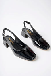 Muggo LOIS Guaranteed Backless Square-Toed Women Short Heeled Shoes