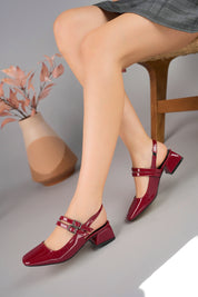 Muggo JANE Guaranteed Backless Square-Toed Women Casual Short Heeled Shoes