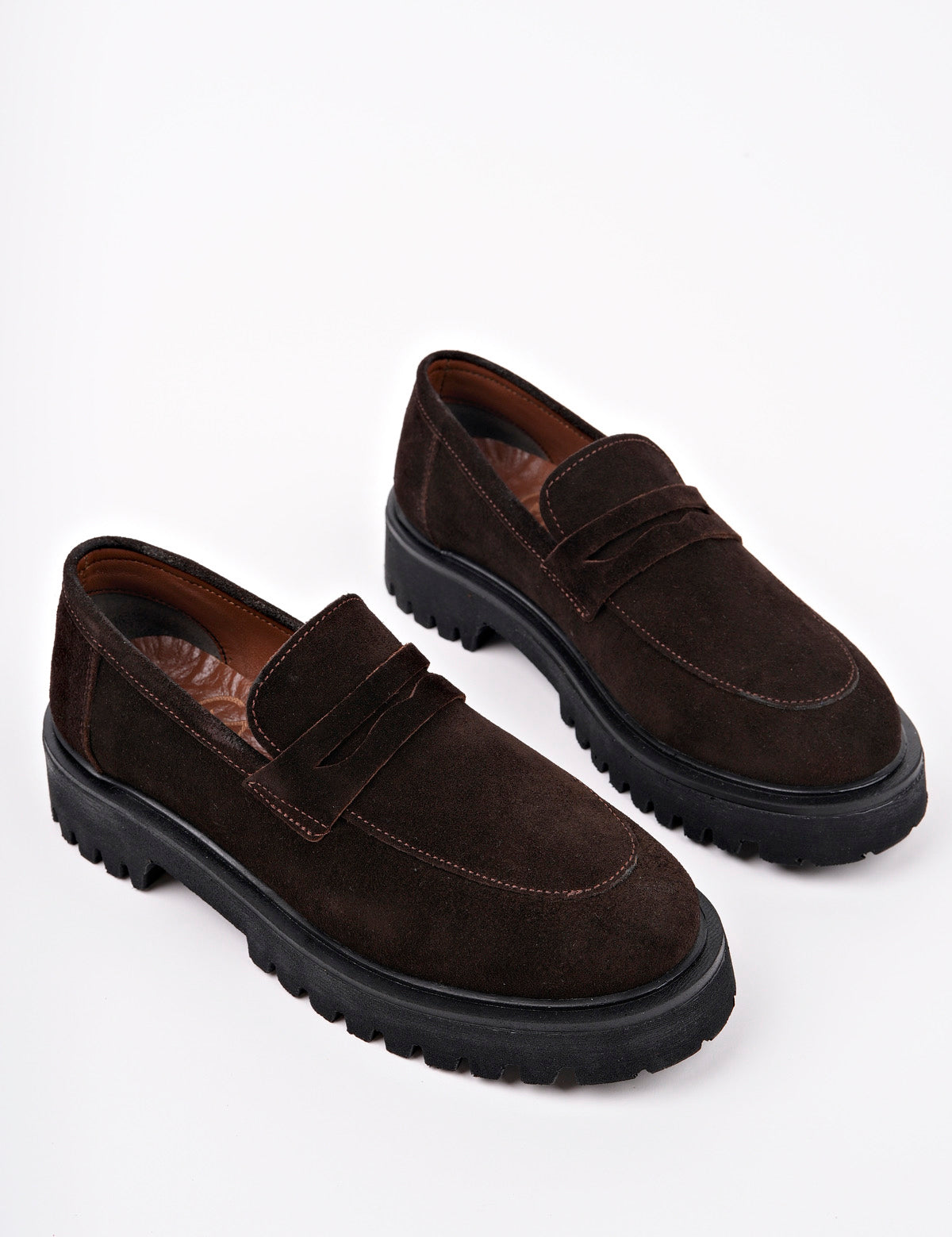 Muggo PARADISE Genuine Leather Thick Sole Casual Moccasin Women Loafer Shoes- Suede