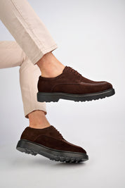 Muggo SAMUEL Guaranteed Casual Classic Genuine Leather Casual Comfortable Orthopedic Thick Sole Men Shoes-  Suede