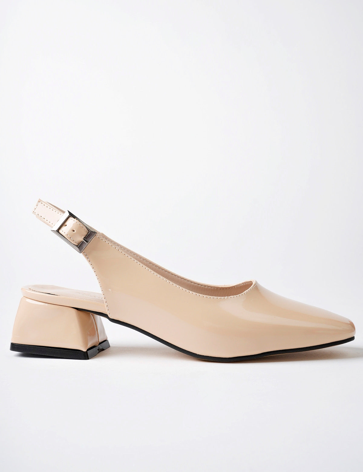 Muggo LOIS Guaranteed Backless Square-Toed Women Short Heeled Shoes