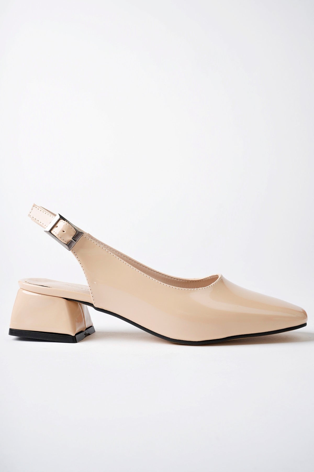 Muggo LOIS Guaranteed Backless Square-Toed Women Short Heeled Shoes