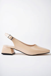 Muggo LOIS Guaranteed Backless Square-Toed Women Short Heeled Shoes