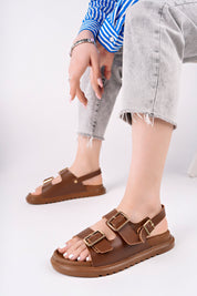 Muggo MEGGIE Double-Strap Adjustable Buckle Daily Women’s Sandal
