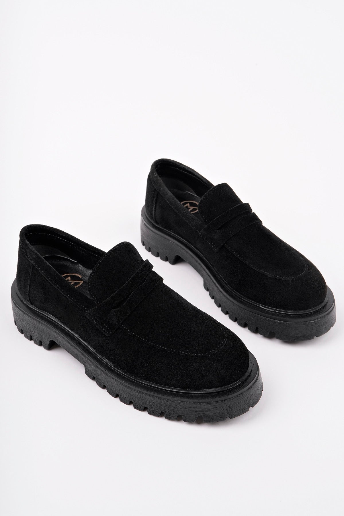 Muggo PARADISE Genuine Leather Thick Sole Casual Moccasin Women Loafer Shoes- Suede
