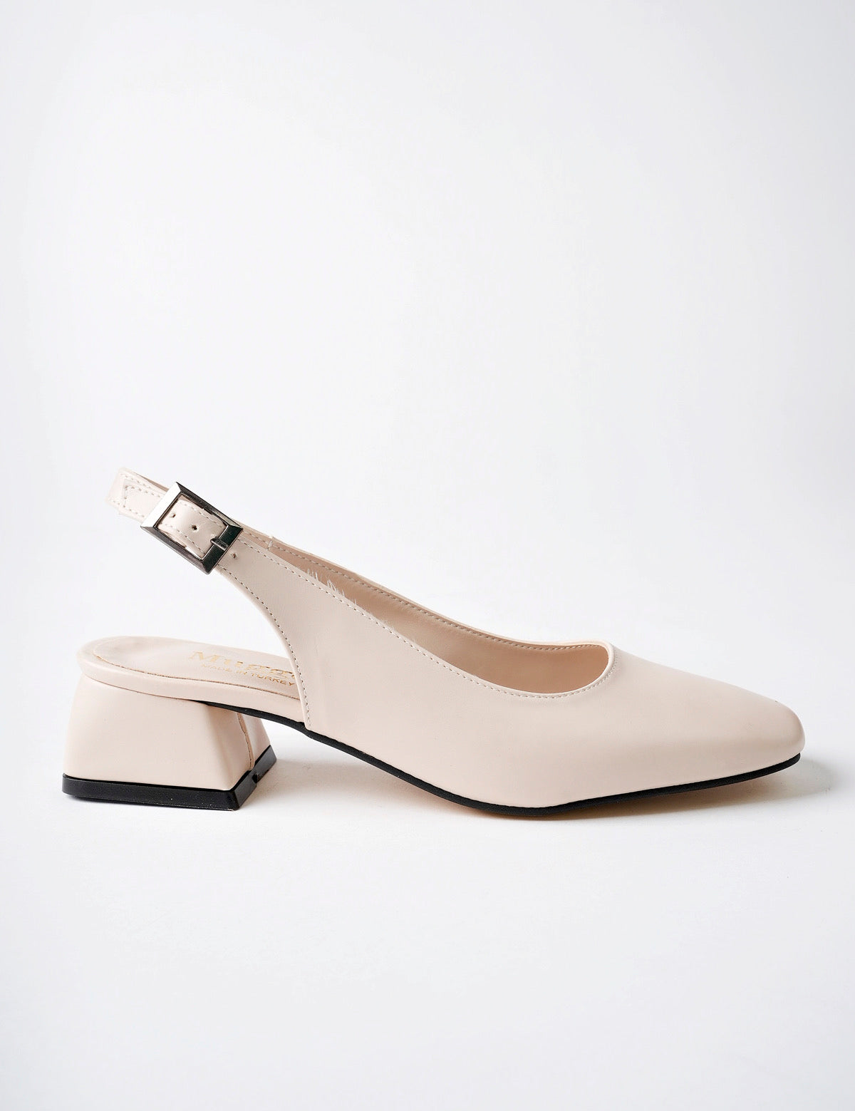Muggo LOIS Guaranteed Backless Square-Toed Women Short Heeled Shoes