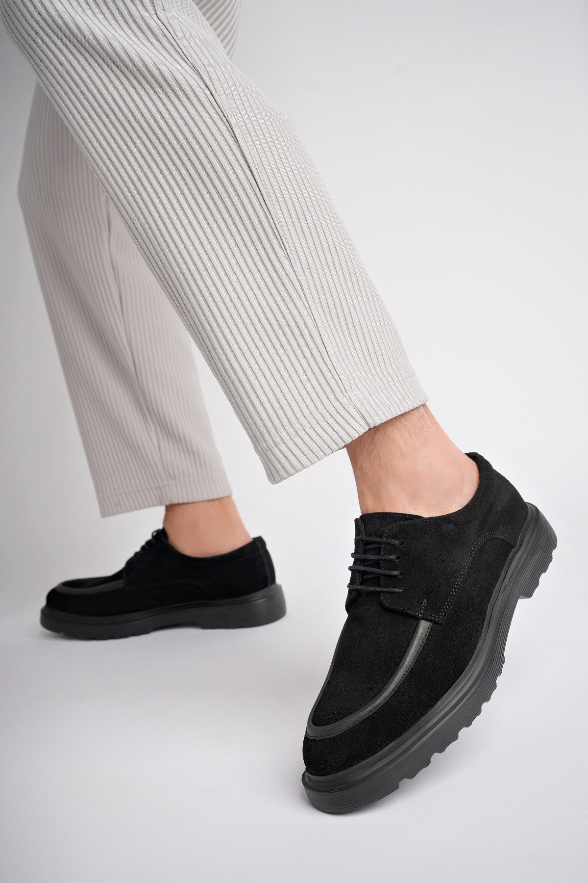 Muggo SAMUEL Guaranteed Casual Classic Genuine Leather Casual Comfortable Orthopedic Thick Sole Men Shoes-  Suede