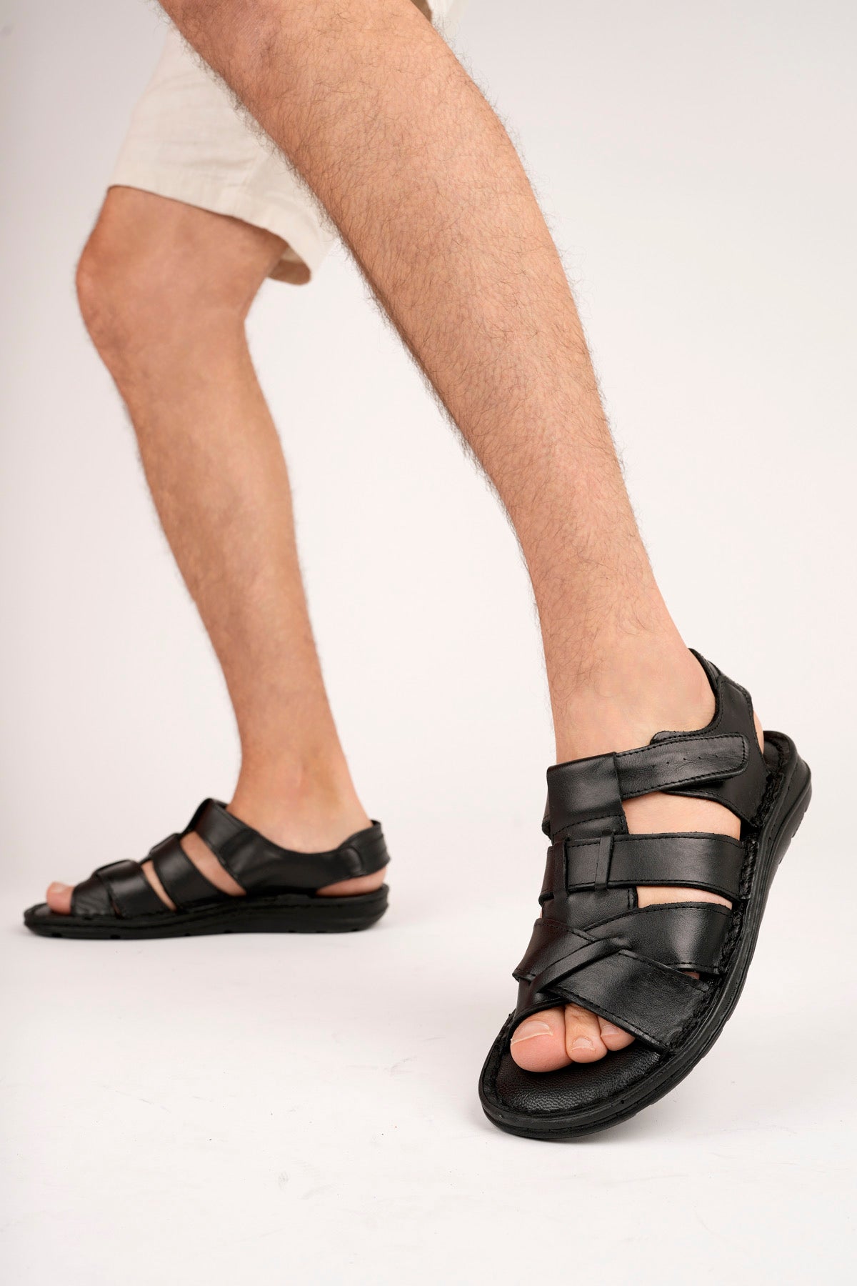 Muggo Charles Guaranteed Men Casual Genuine Leather Comfortable Soft Sole Orthopedic Sandal