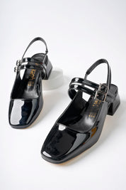 Muggo JANE Guaranteed Backless Square-Toed Women Casual Short Heeled Shoes