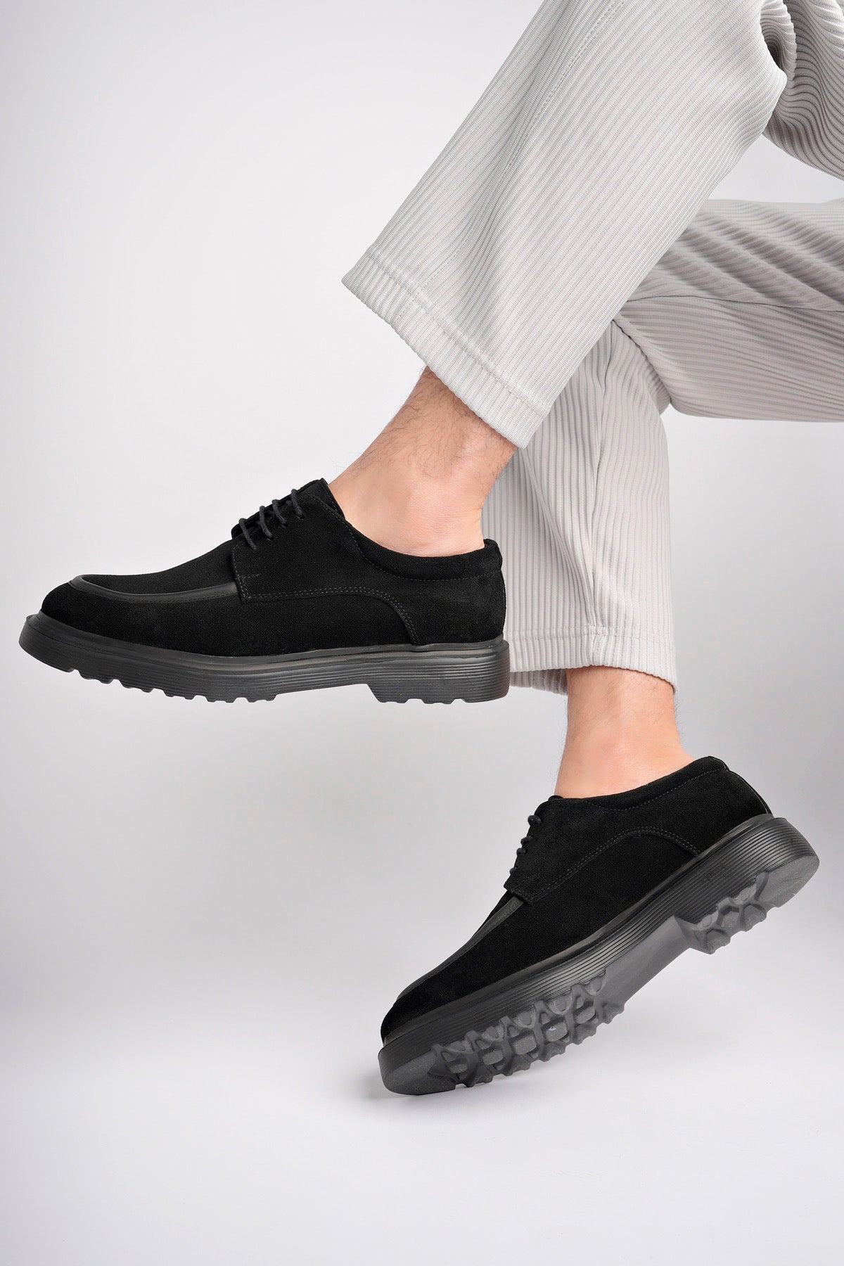 Muggo SAMUEL Guaranteed Casual Classic Genuine Leather Casual Comfortable Orthopedic Thick Sole Men Shoes-  Suede