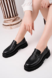 Muggo PARADISE Genuine Leather Thick Sole Casual Moccasin Women Loafer Shoes