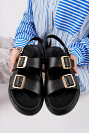 Muggo MEGGIE Double-Strap Adjustable Buckle Daily Women’s Sandal