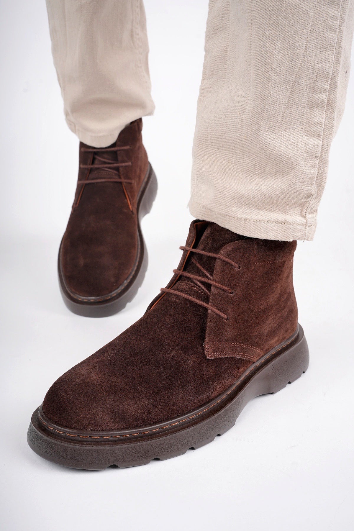 Muggo HENRY Guaranteed Laced Genuine Leather Comfortable Sole Men Chelsea Boot
