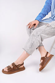 Muggo MEGGIE Double-Strap Adjustable Buckle Daily Women’s Sandal