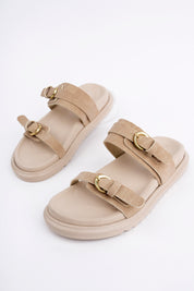 Muggo OVELA Double-Strap Adjustable Belted Casual Women Slippers